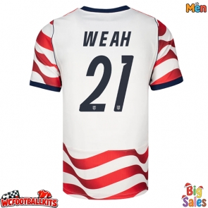 United States Timothy Weah #21 Replica Home Stadium Shirt World Cup 2026 Short Sleeve